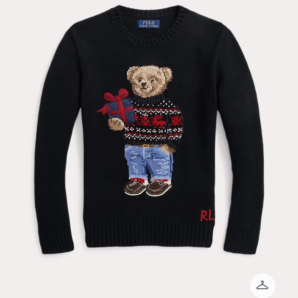 Polo by Ralph Lauren Black Sweater with Bear Design